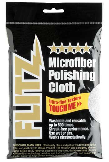 Polishing Cloth Microfiber Thick 'n Thirsty 16" x 16" Silver Flitz MC200