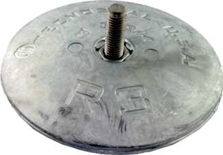 Anode Zinc for Rudders and Trim Tabs Anodes 3-¾ Inch Diameter